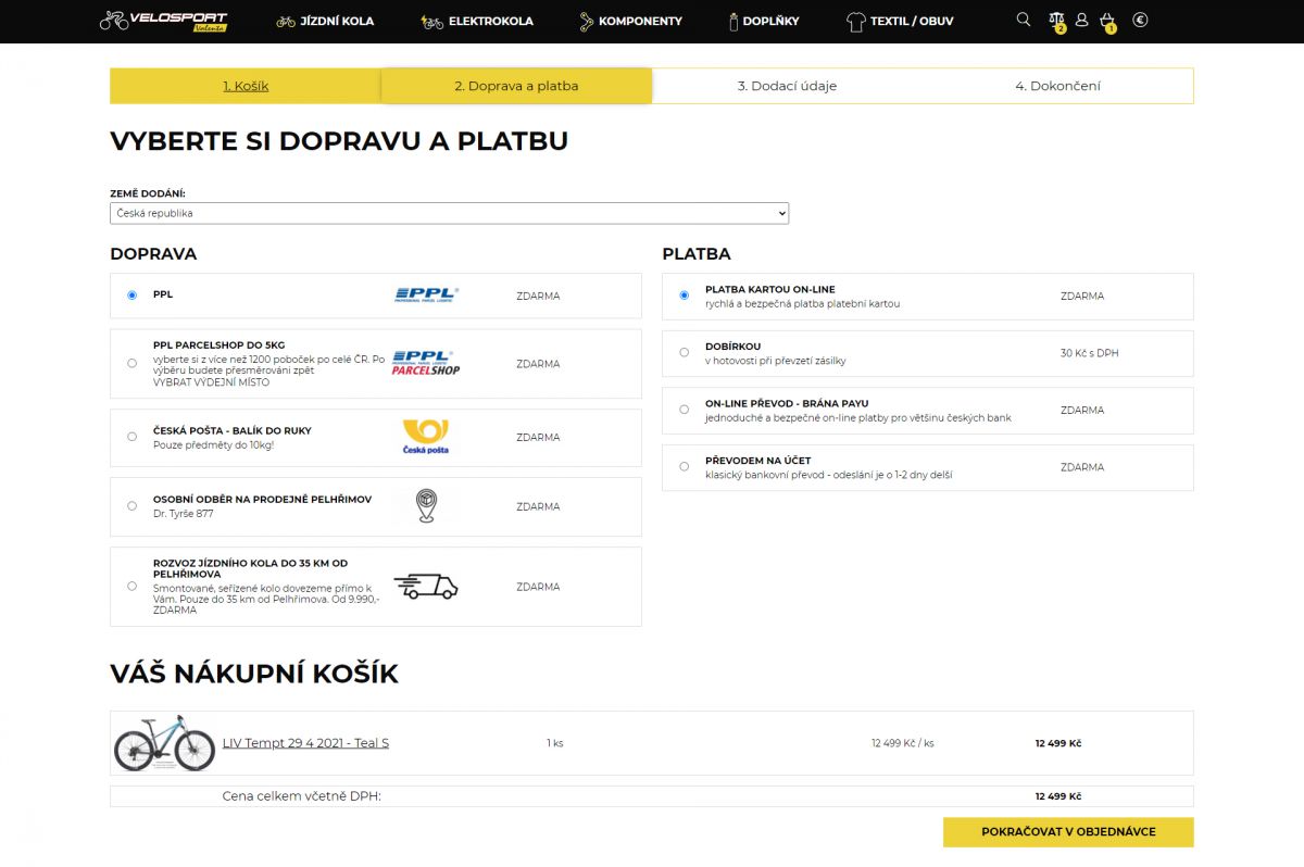 kosik-doprava a platba
