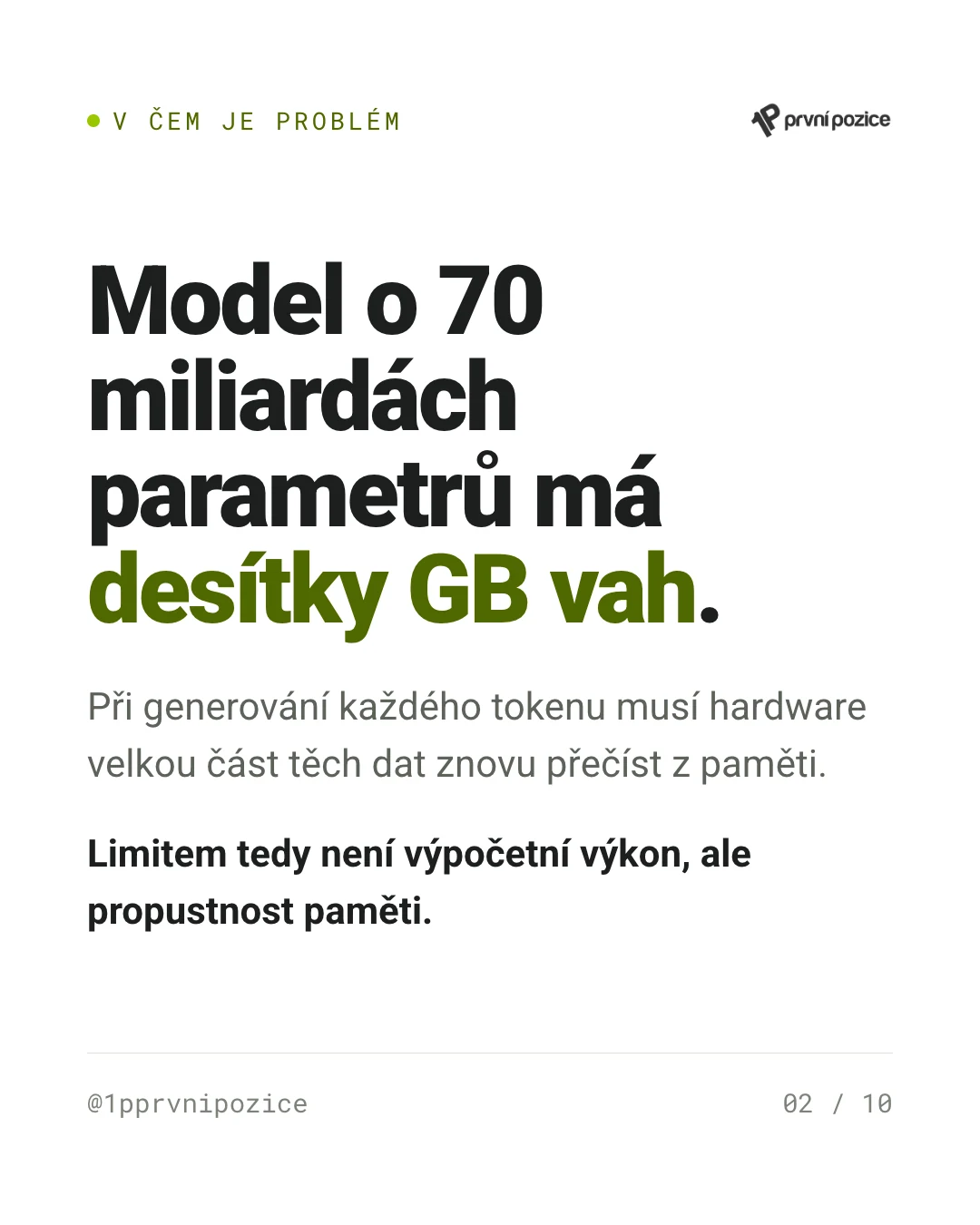 U velkých jazykových modelů limituje výkon propustnost paměti, ne výpočetní výkon