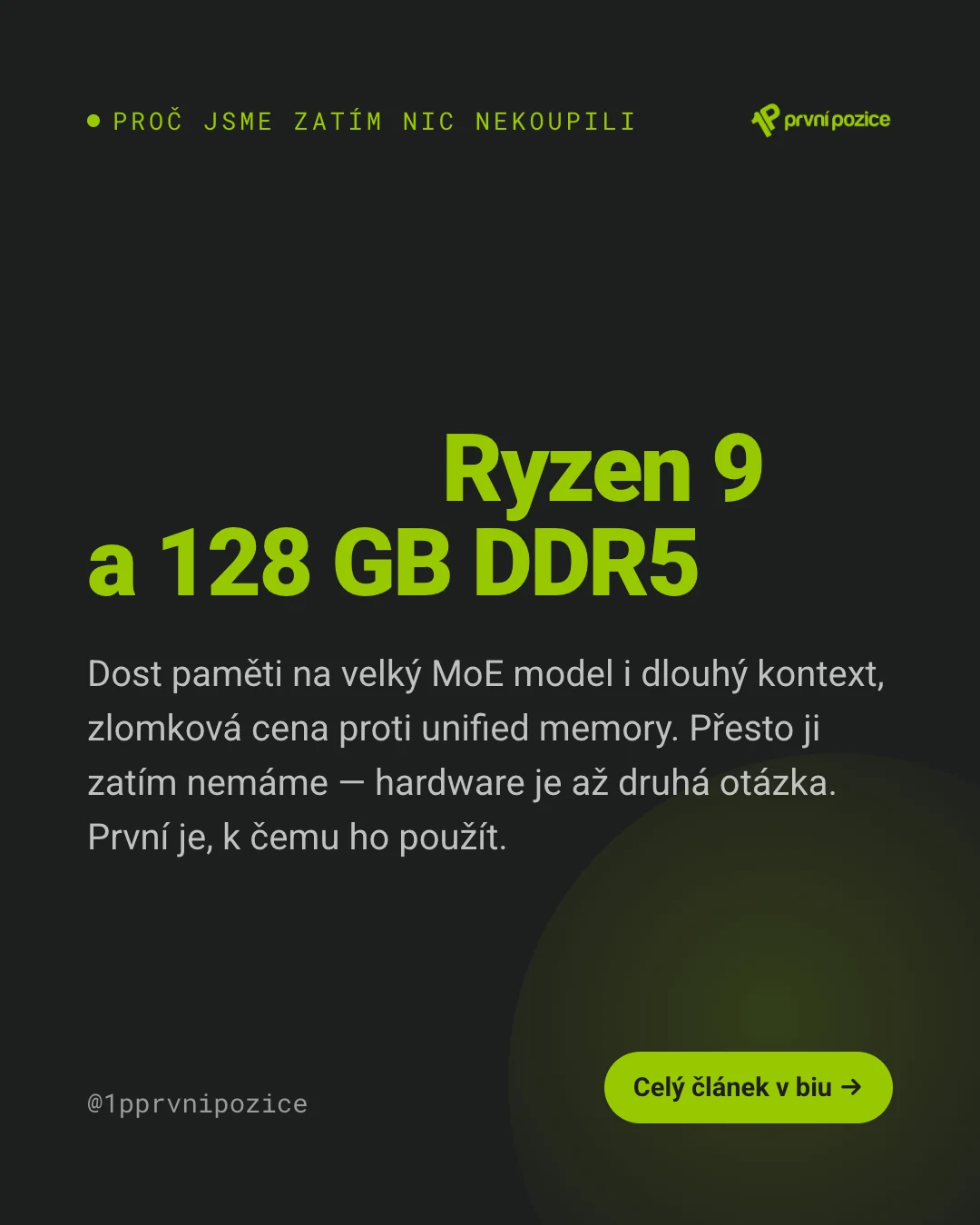 Nejzajímavější sestava vyšla nudně: běžný Ryzen 9 a 128 GB DDR5