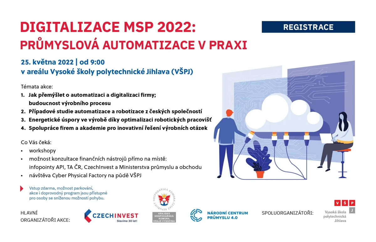 Pozvánka na konferenci Digitalizace MSP 2022: Průmyslová automatizace v praxi