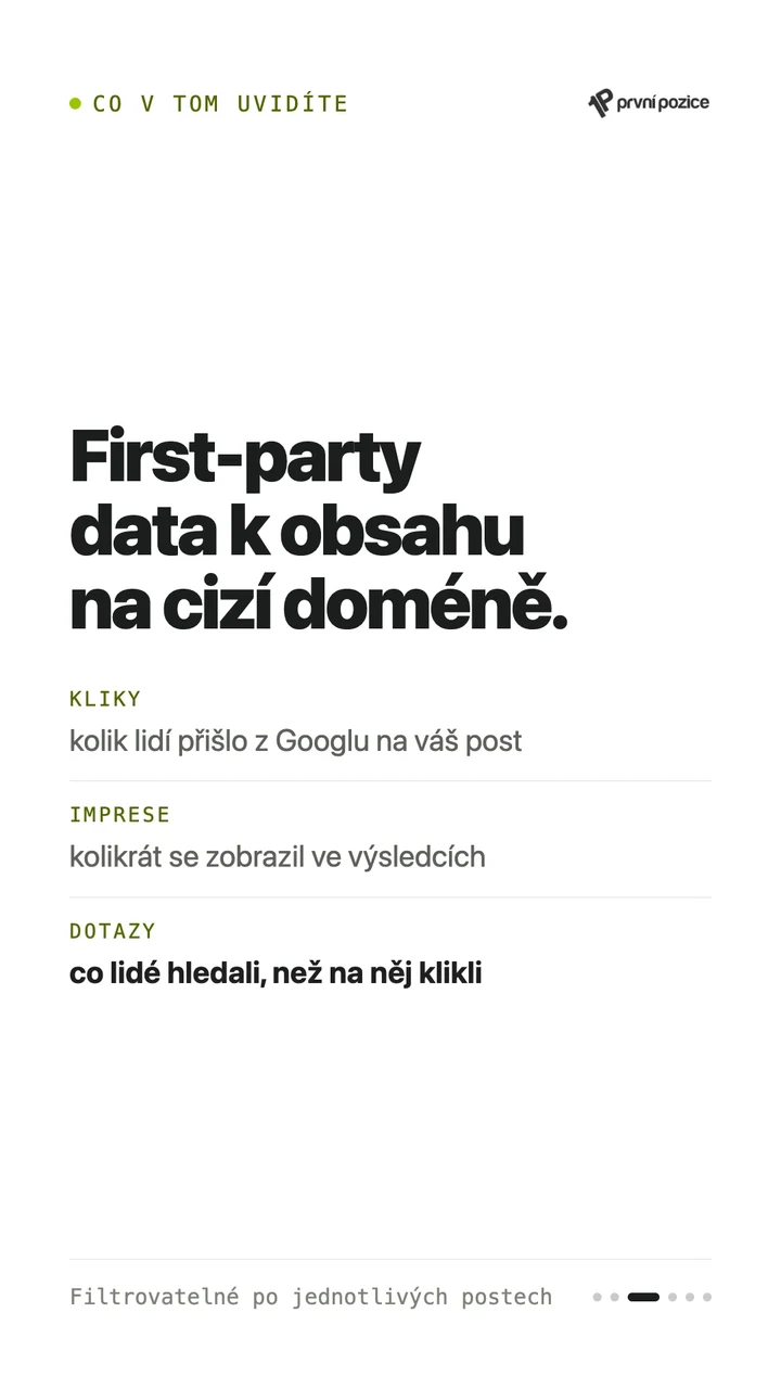 Co v reportech uvidíte: kliky, imprese a vyhledávací dotazy k jednotlivým postům