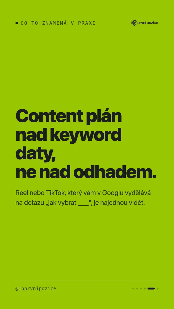 Co to znamená v praxi: content plán nad keyword daty místo odhadu