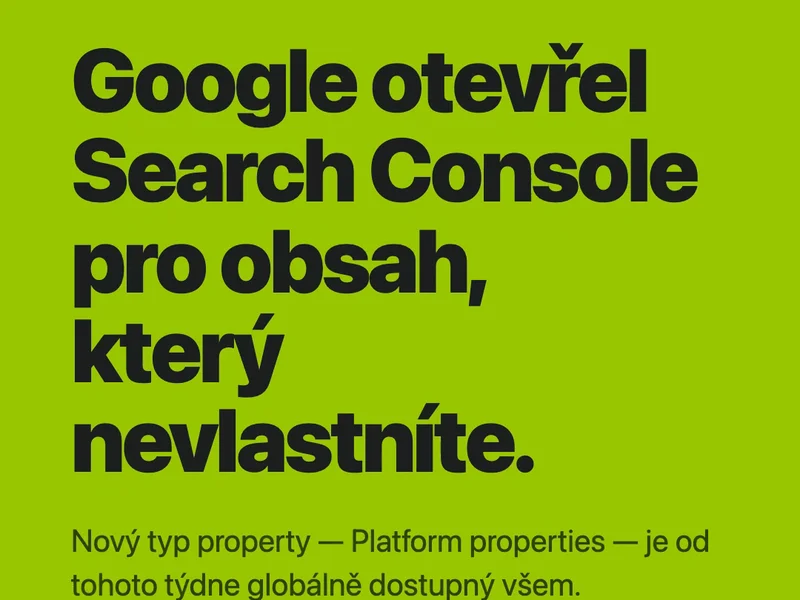 Platform properties: sociální sítě nově v Search Console