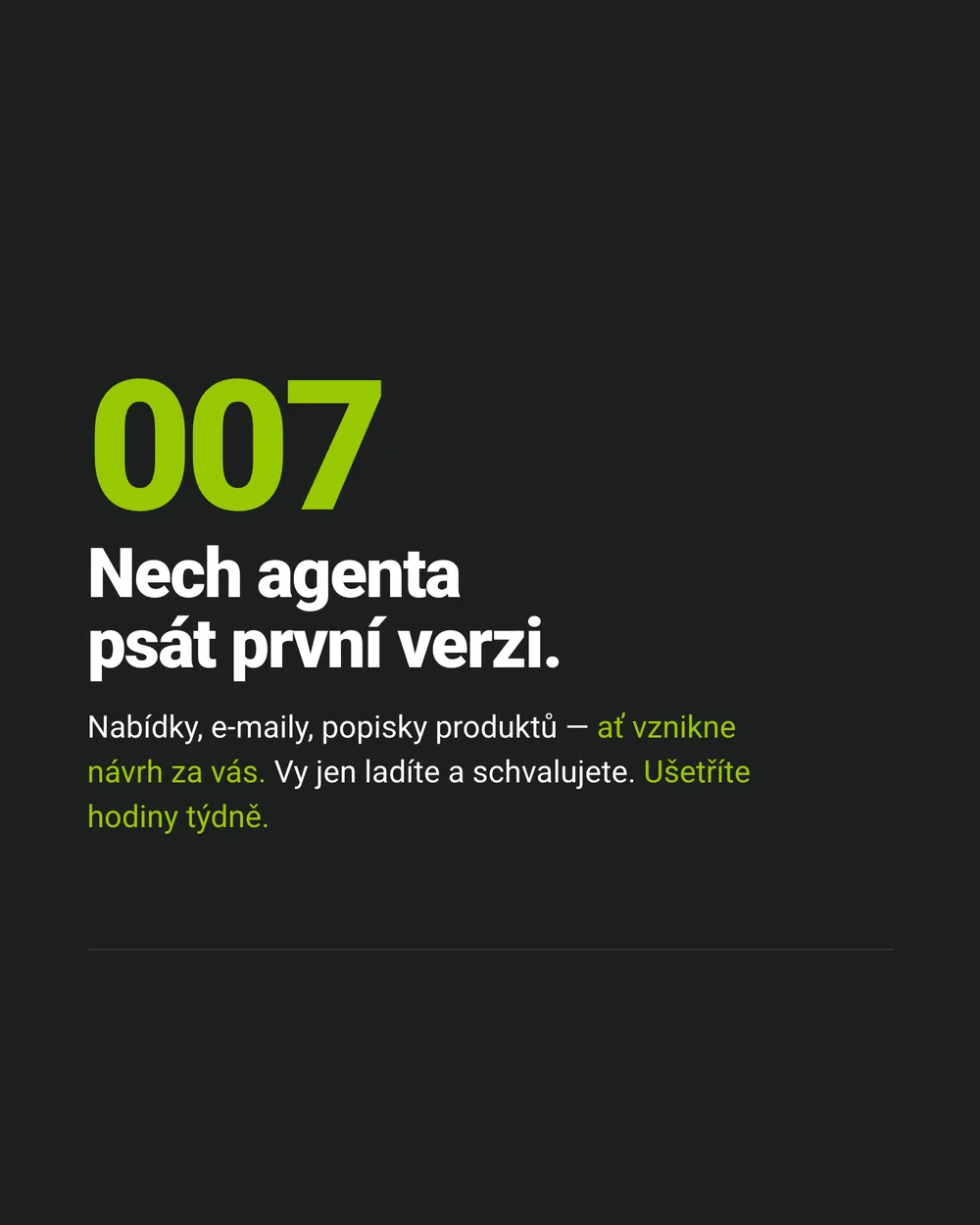 AI tip pro firmy: Nech agenta psát první verzi