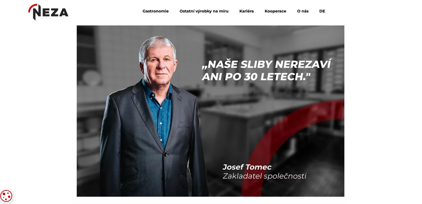 Citace zakladatele společnosti na webu NEZA