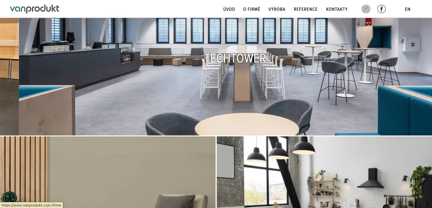 Reference Techtower na webu Vanprodukt